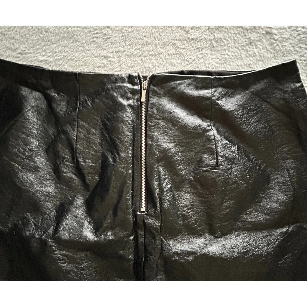 M&S Collection Black Faux Leather Mini Skirt T59 4471/03102 Size UK 16 EUR 44